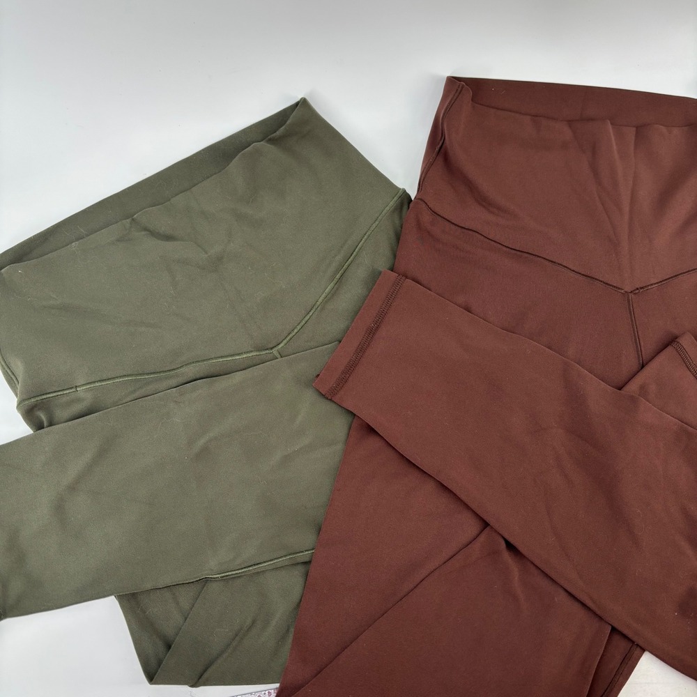 Aerie OFFLINE Real Me 7/8 Leggings Women Medium Brown Green High Rise 2 Pack